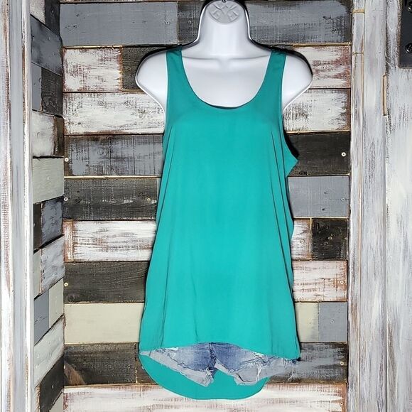 Turquoise Tank Top Sheer Size Small - Picture 4 of 9